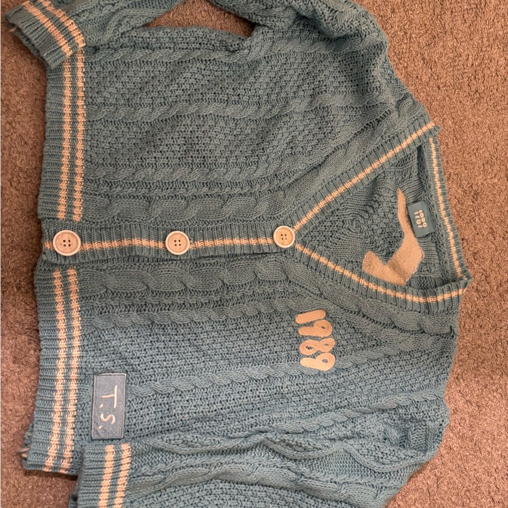 Taylor Swift Blue and Cream 1989 Cardigan